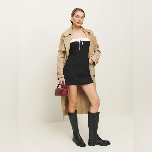 Reformation Sadie Knit Dress In Black White, brand new, never worn, no flaws. - Picture 2 of 14